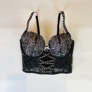 NWOT Victoria's Secret Bra S - DD Dream Angels Lined Demi Bra Top Lace Ribbon